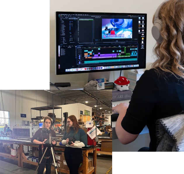 Caylin And Lilli Working On Video Recording And Editing Caylin And Lilli Working On Video Recording And Editing