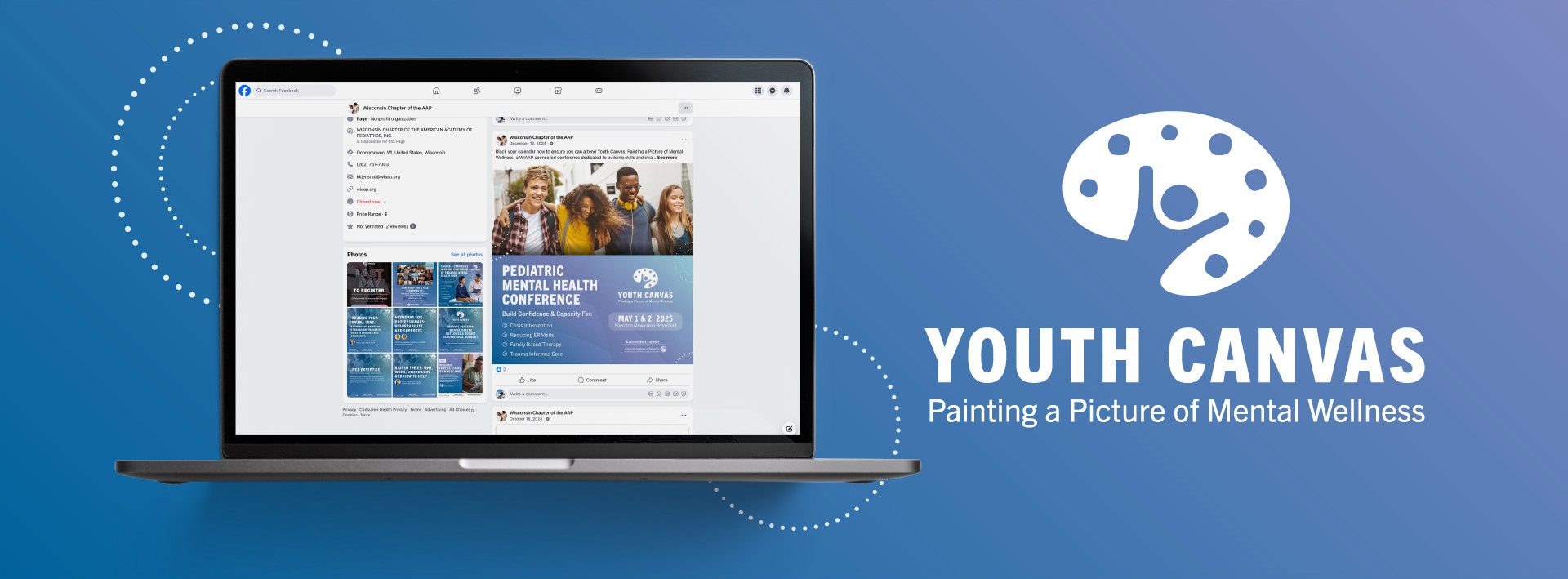 Youth Canvas Logo And Website Display On Laptop Youth Canvas Logo And Website Display On Laptop