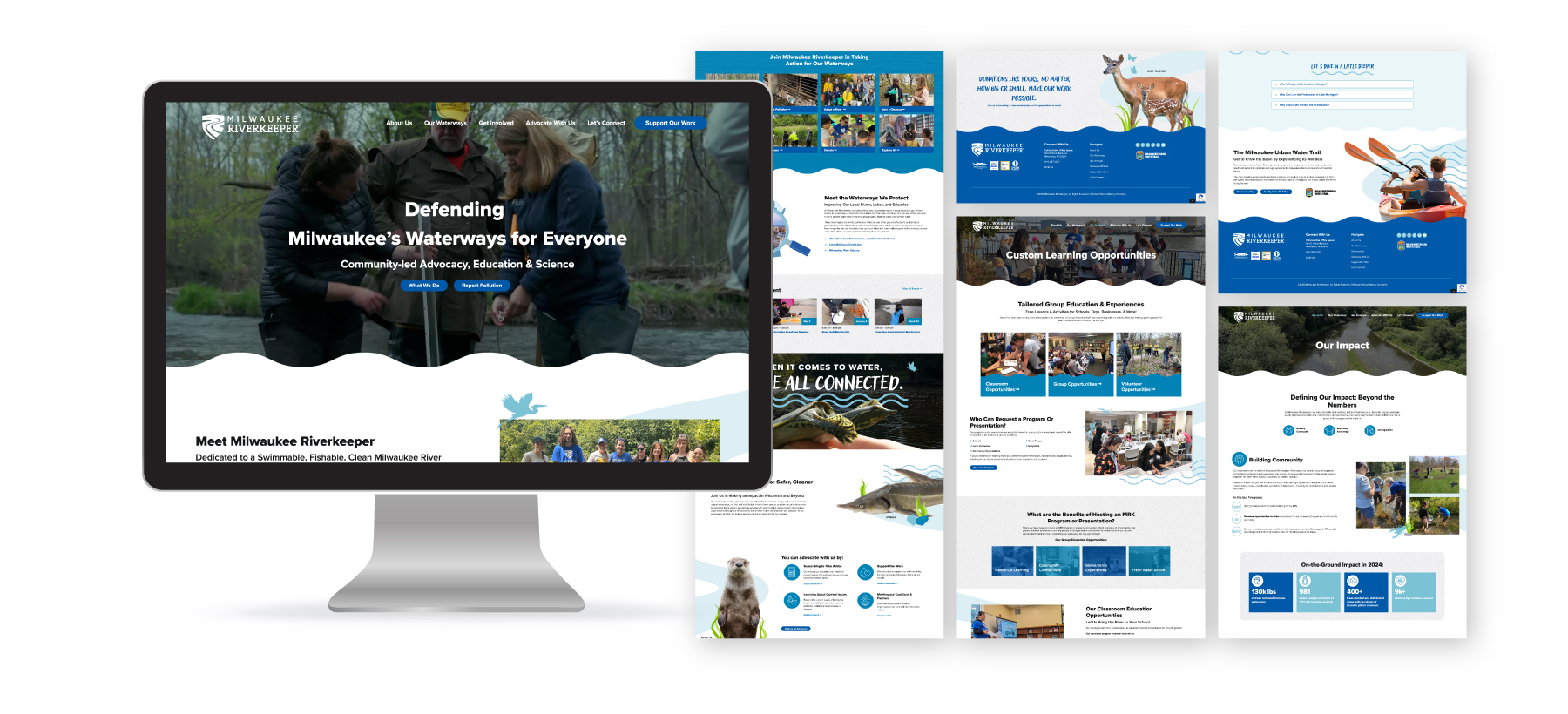 Milwaukee Riverkeeper Website Across Multiple Screen Sizes Milwaukee Riverkeeper Website Across Multiple Screen Sizes
