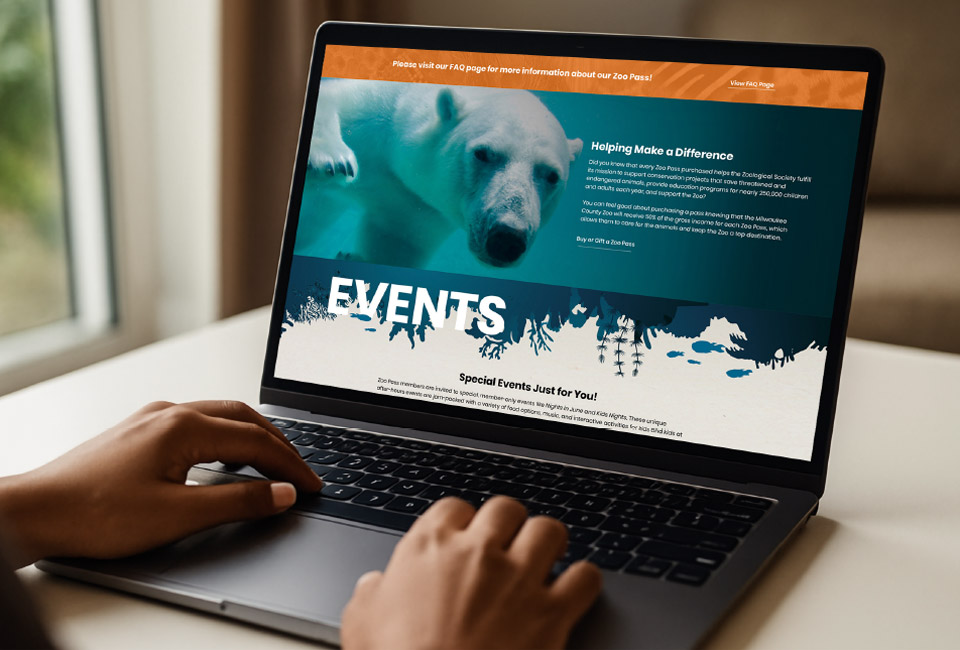 Zoo Society Events Page On A Laptop Screen Zoo Society Events Page On A Laptop Screen